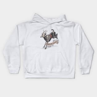 Strange Biology Rustic Antelope Skeleton Kids Hoodie